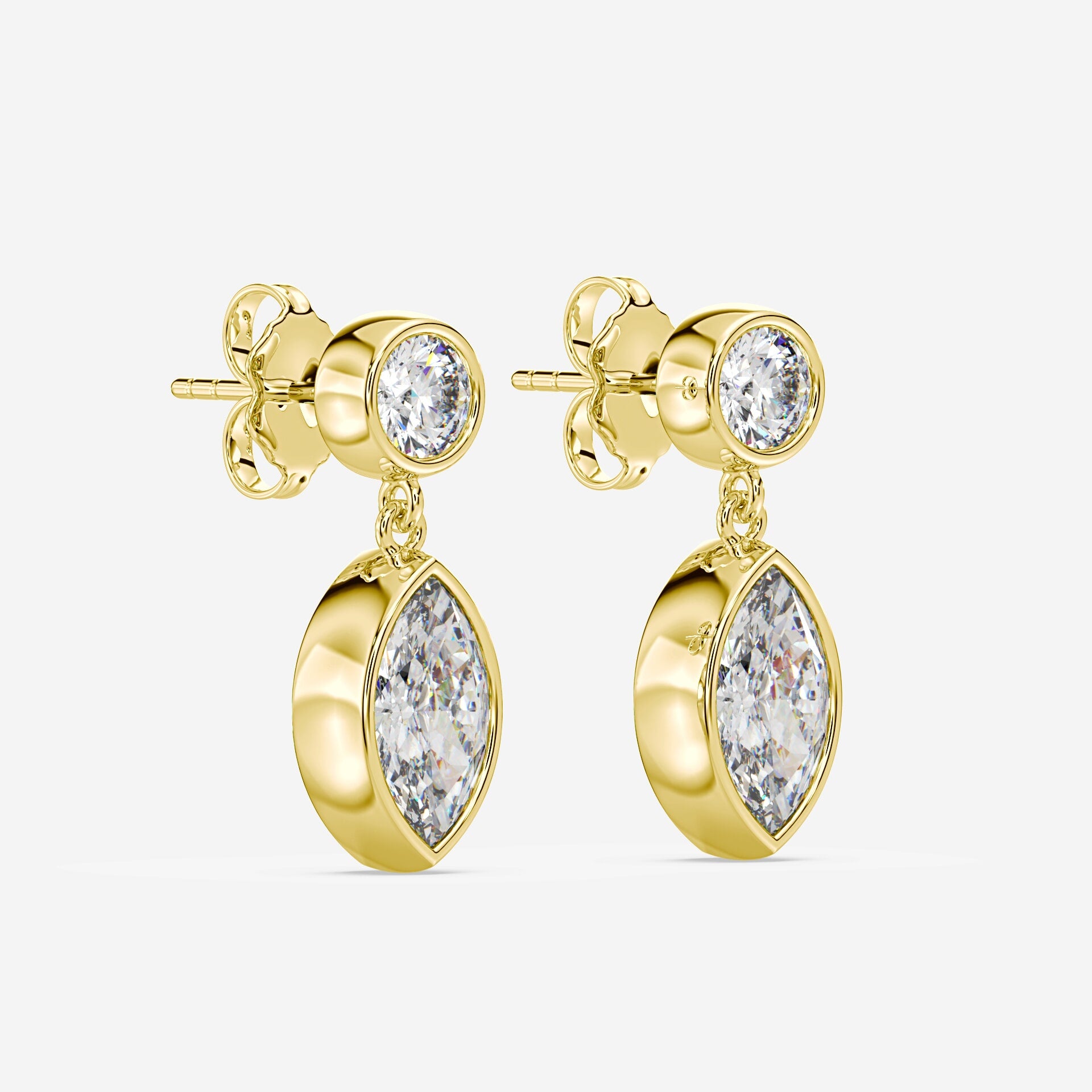2.00 Ct Lab Created Diamond Dangle Drop Earrings | Solid 14K Gold Finish Sterling Silver | VVS1 Clarity