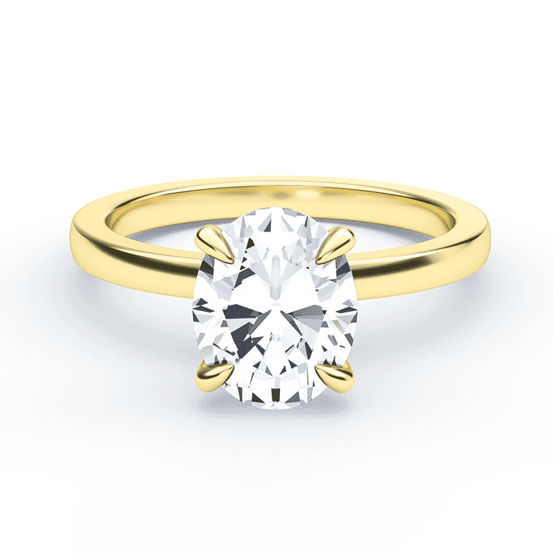 Oval Low Profile Hidden Halo Ring