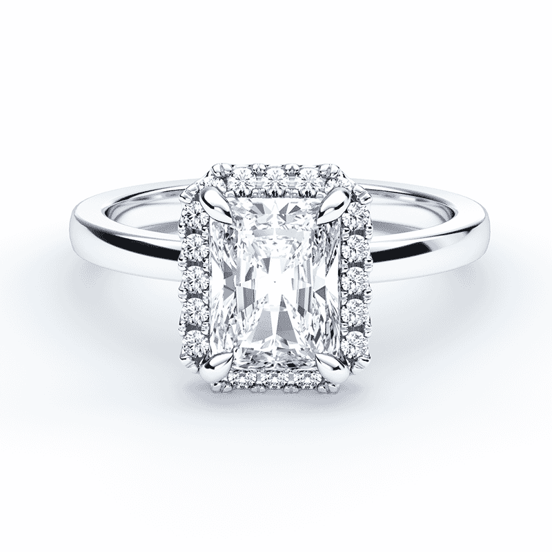 Radiant cut diamond with halo discount