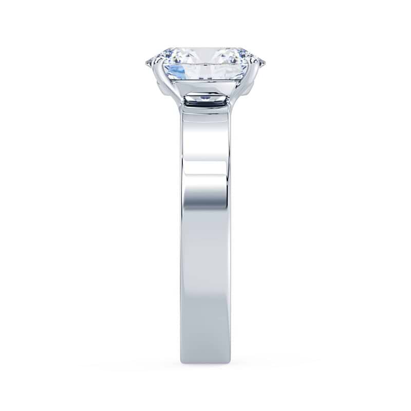 Oval Hidden Halo Wide Solitaire