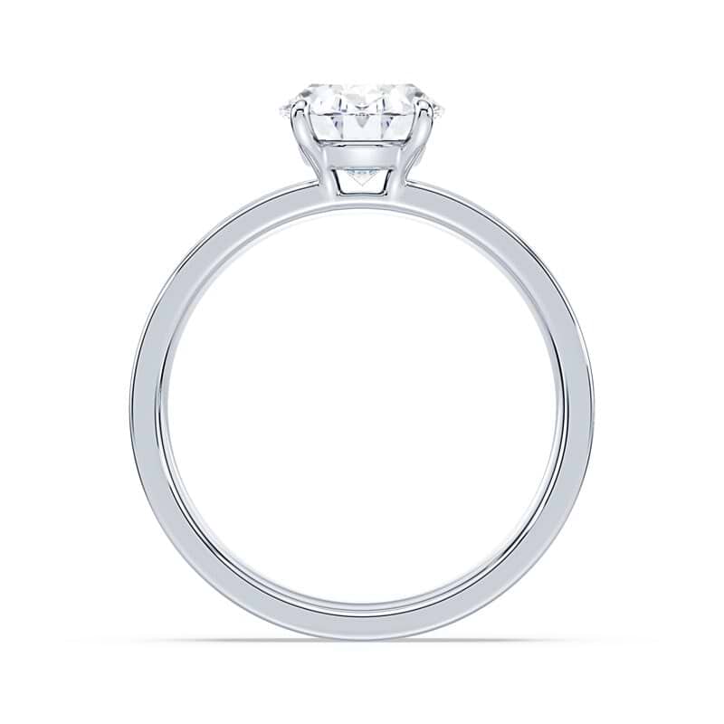Oval Hidden Halo Wide Solitaire