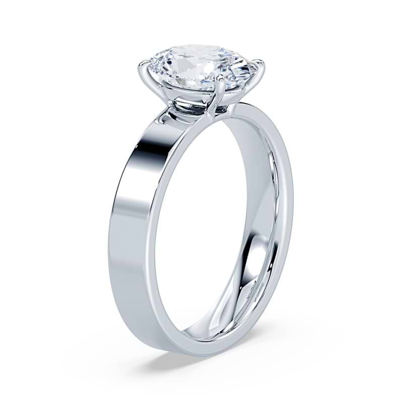 Oval Hidden Halo Wide Solitaire