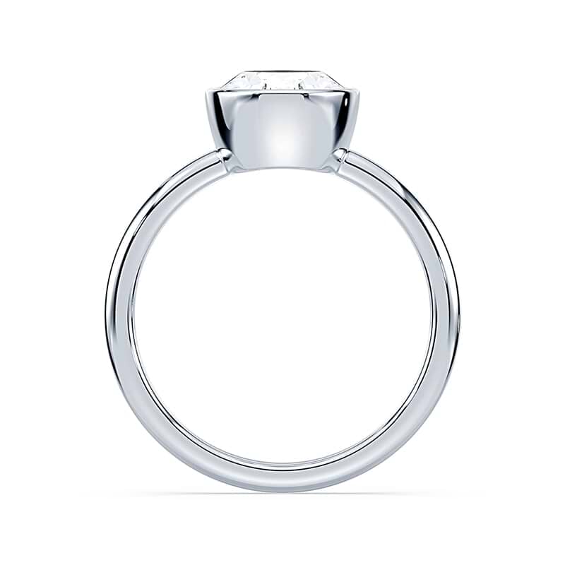 Oval Cut Bezel Set White Gold Engagement Ring Plum