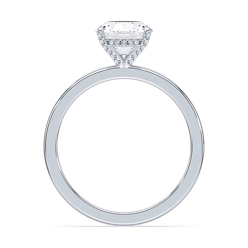 Oval Pave Prongs Engagement Ring