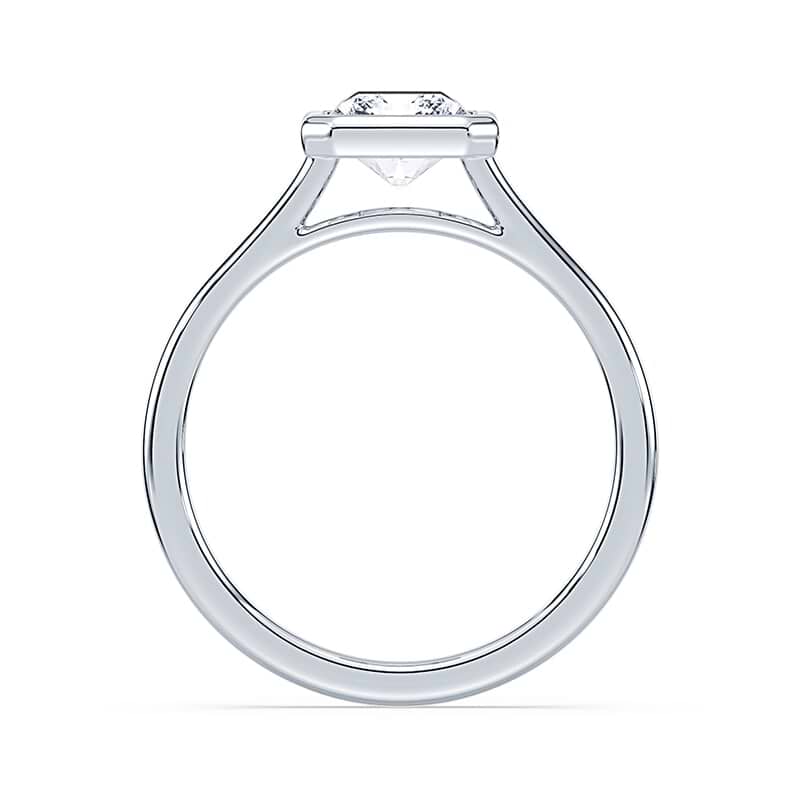 Radiant Cut Cathedral Bezel Ring