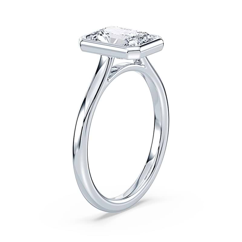 Radiant Cut Cathedral Bezel Ring