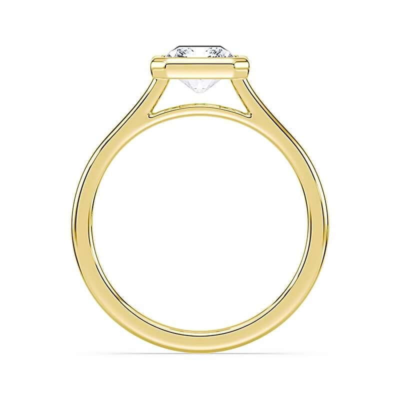 Radiant Cut Cathedral Bezel Ring