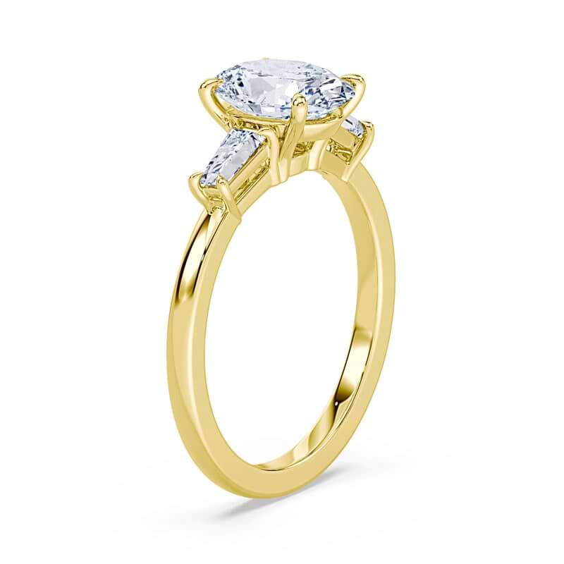 Three Stone Oval Baguette Ring