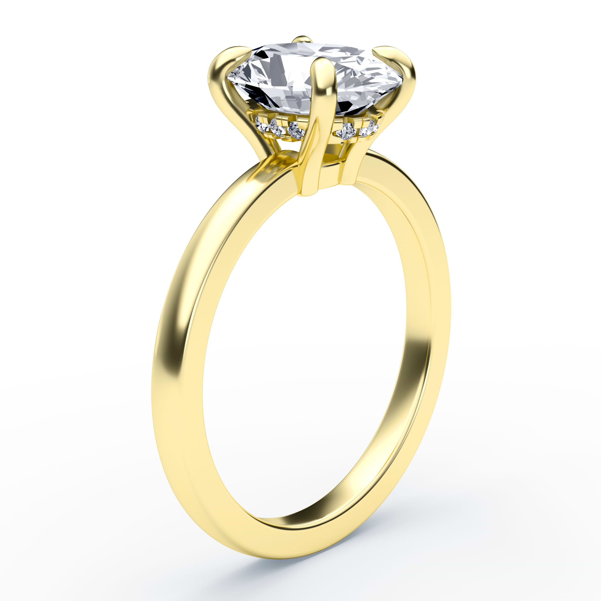 Oval Low Profile Hidden Halo Ring