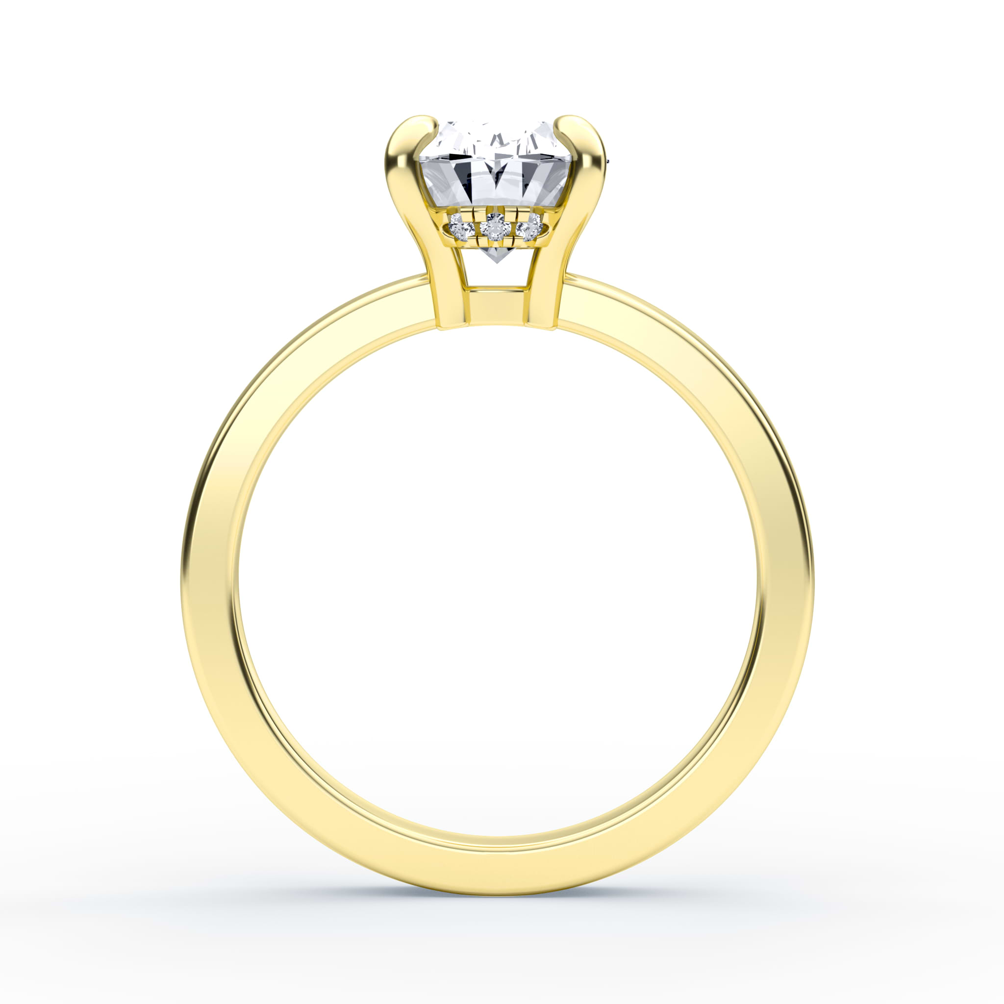 Oval Low Profile Hidden Halo Ring