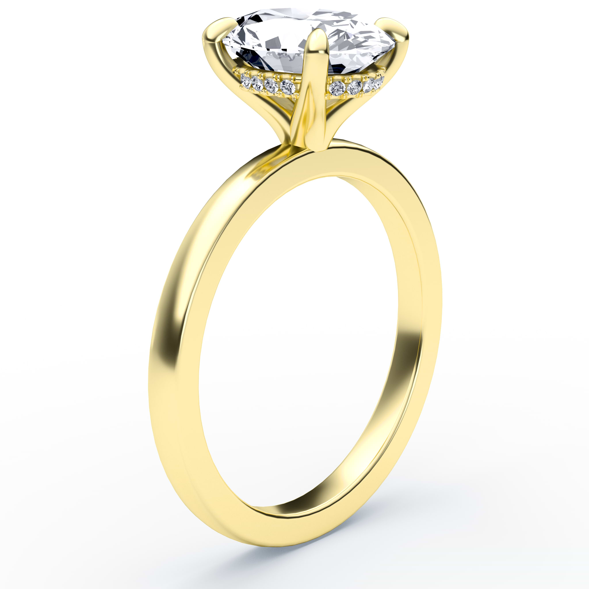Oval Hidden Halo Engagement Ring