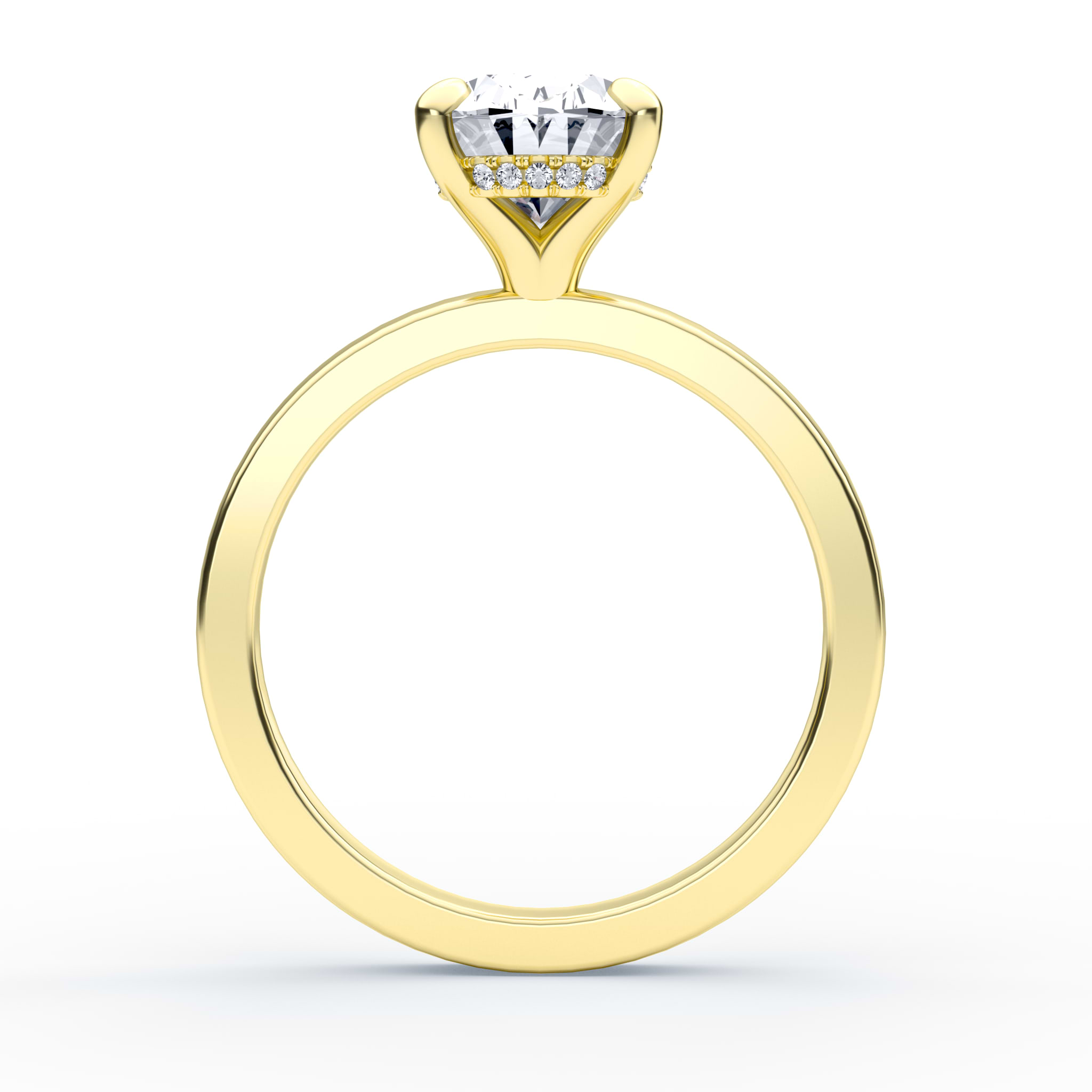 Oval Hidden Halo Engagement Ring