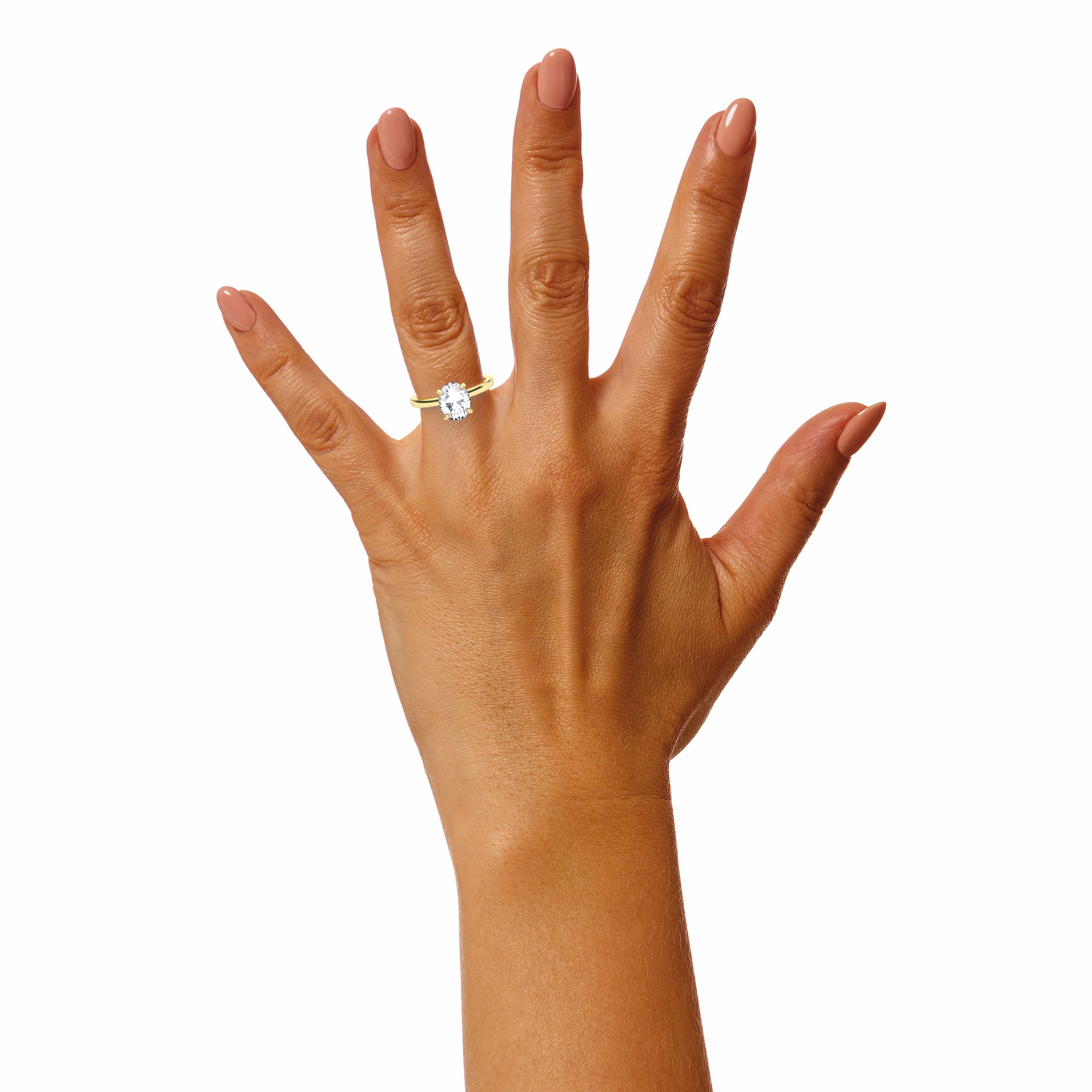 Oval Hidden Halo Engagement Ring