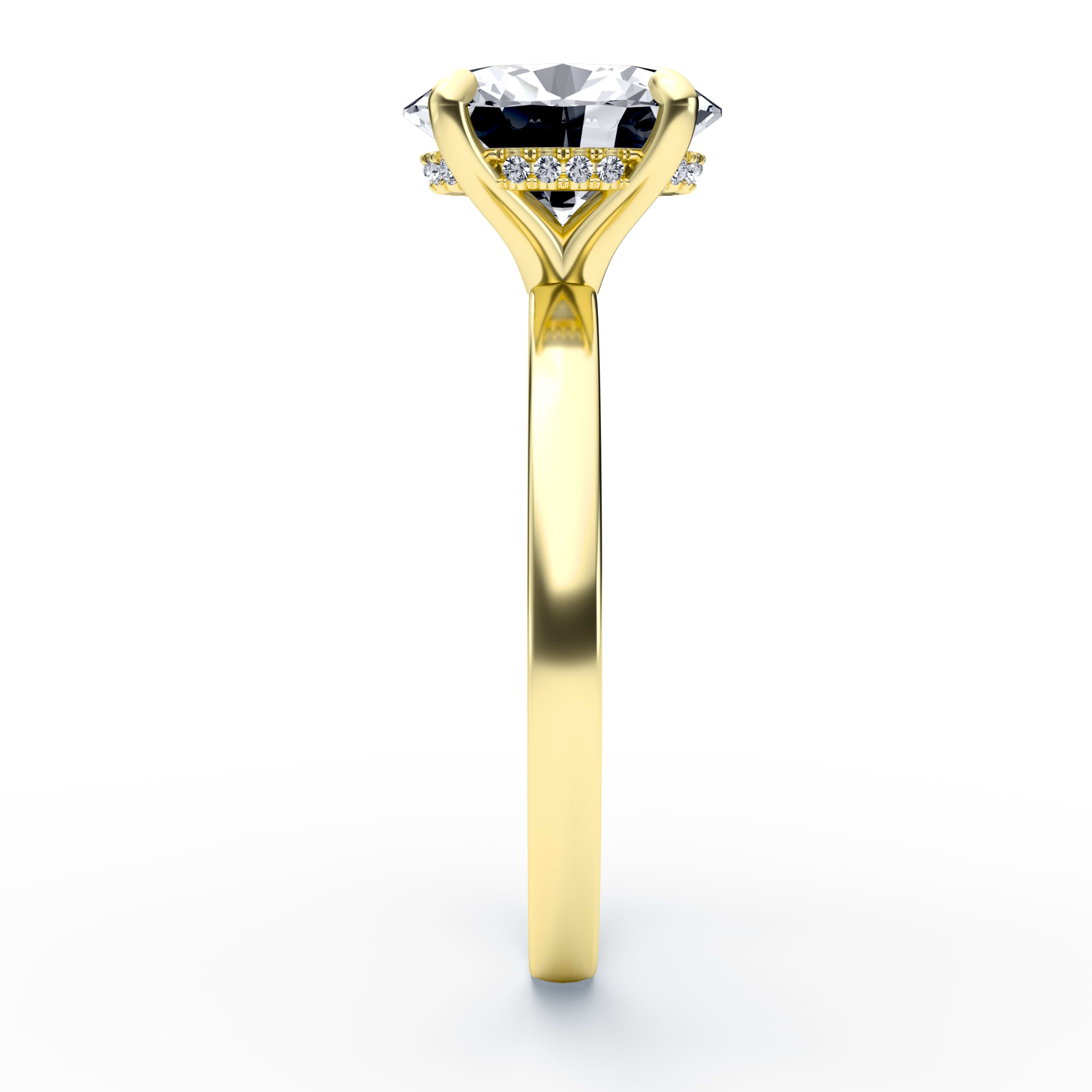 Oval Hidden Halo Engagement Ring