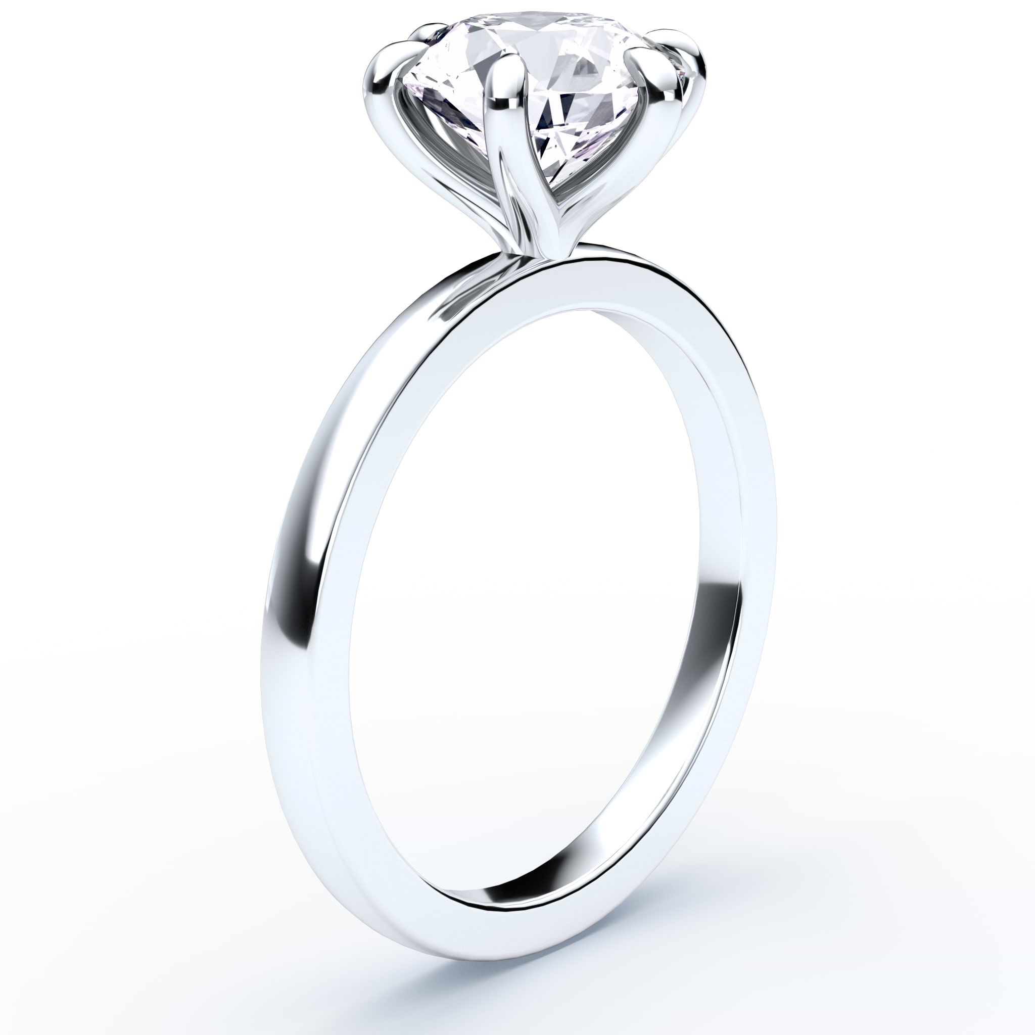 Lab Grown Prong Engagement Ring Plum Diamonds