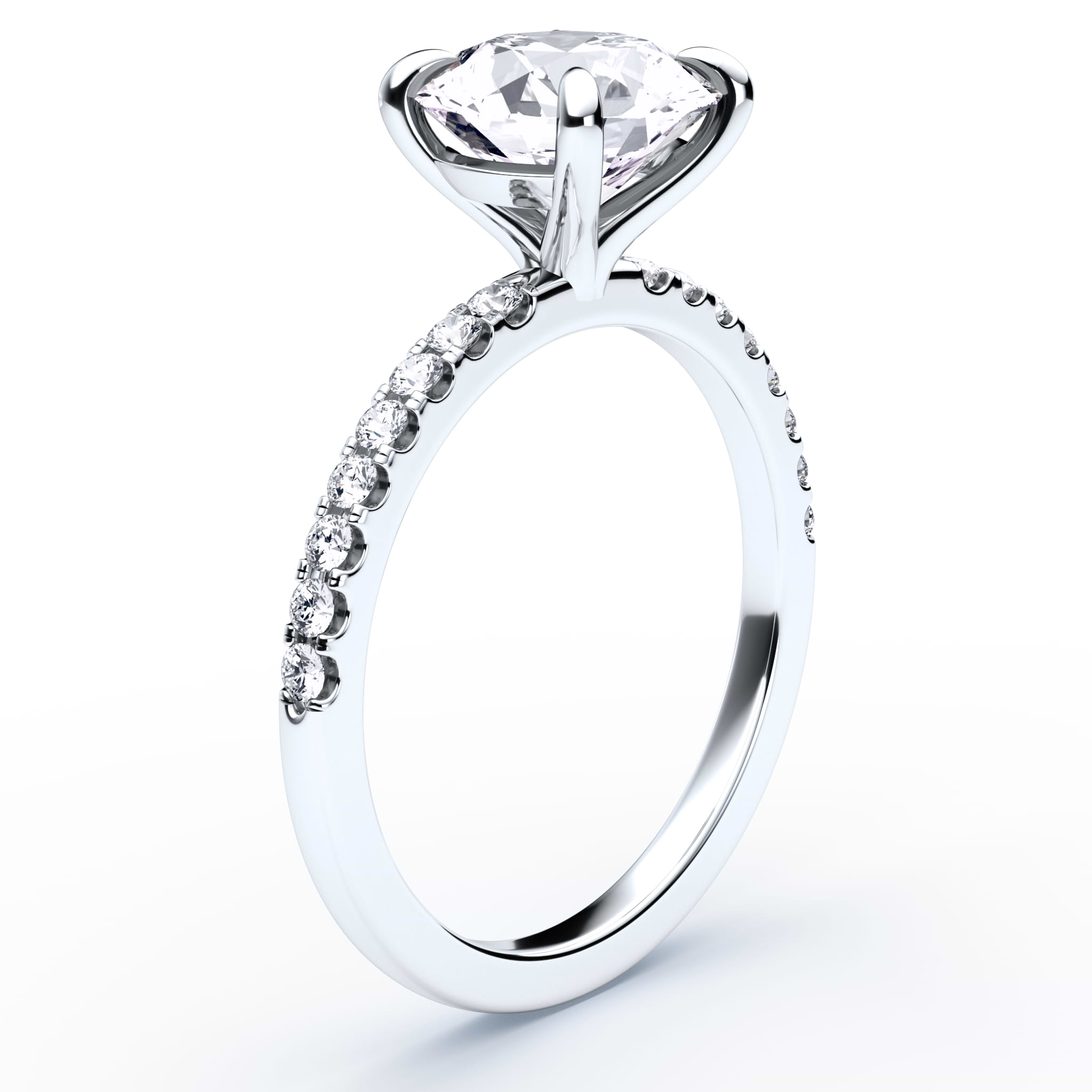 Lab Grown Pave Round Diamond Ring Plum Diamonds