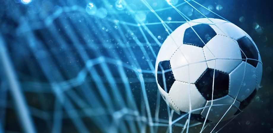 Soccer,Ball,In,Goal,On,Blue,Background goal mr underdog