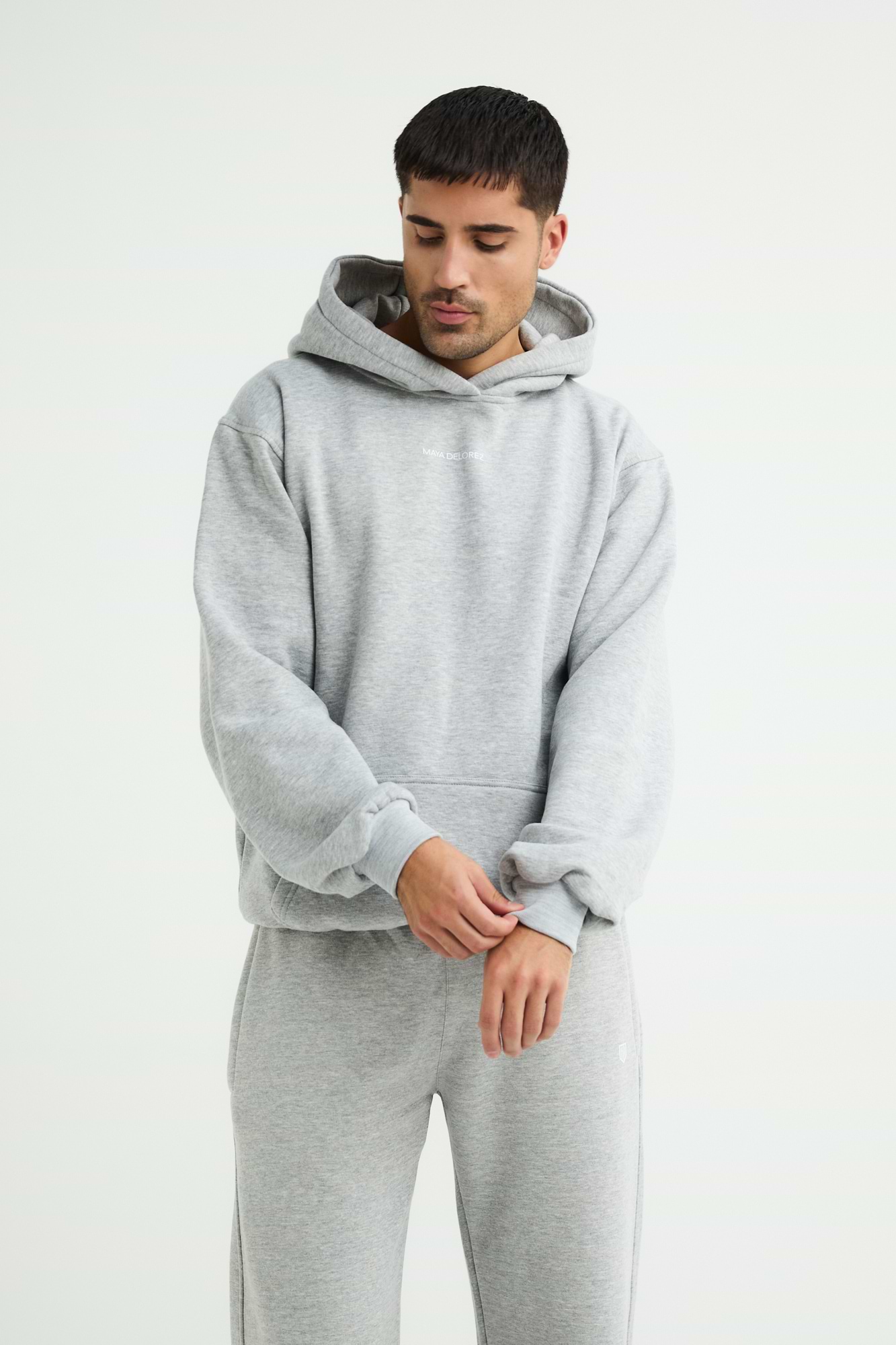 Gray Relaxed Hoodie Men | Maya Delorez