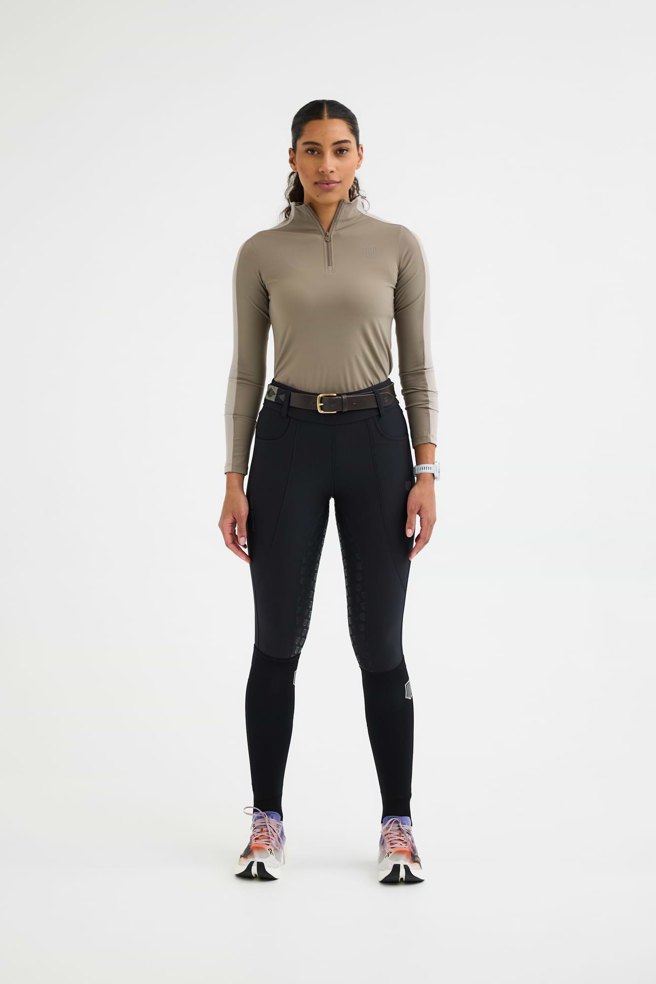 Langärmliges Zip-Oberteil