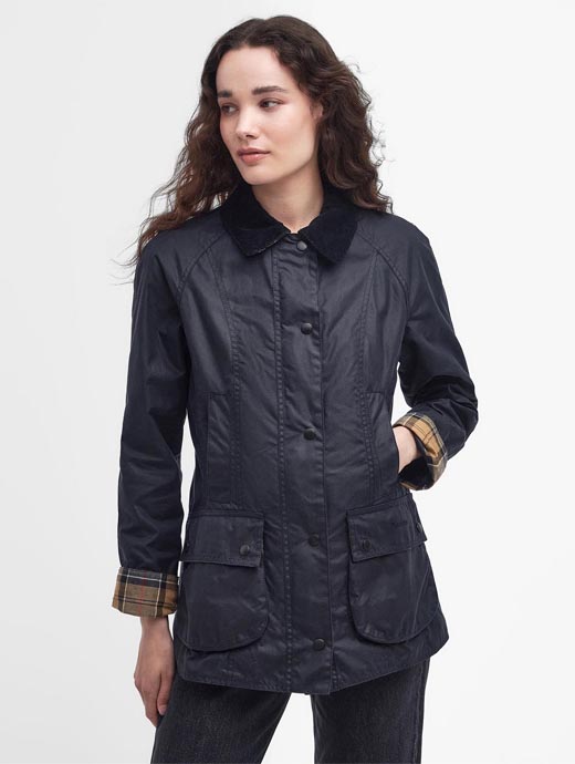 Barbour Women's Beadnell Wax Jacket Navy 