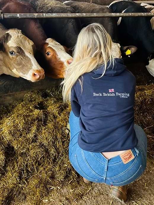 Back British Farming Unisex Hoodie Navy 