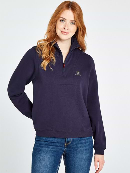 Dubarry Women's Castlemartyr 1/4 Zip Sweatshirt Navy 