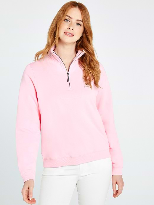 Dubarry Women's Castlemartyr 1/4 Zip Sweatshirt Pink