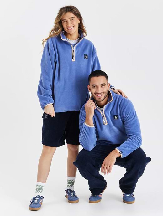 Harper & Lewis Unisex Nova 1/4 Zip Fleece Pale Airforce