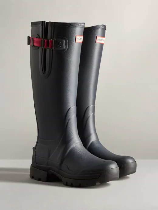 Hunter Women's Balmoral Side Adjustable Neo Tech Sole Boot Navy/Peppercorn
