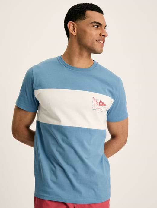 Joules Men's Denton Colour Block Blue 
