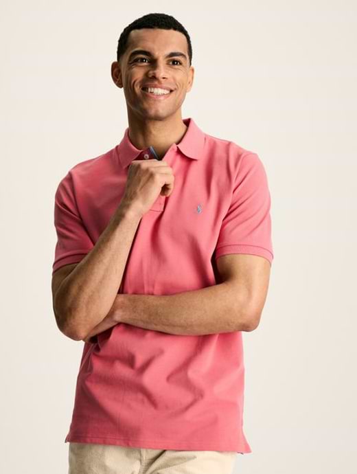 Joules Men's Woody Cotton Polo Shirt  Soft Pink