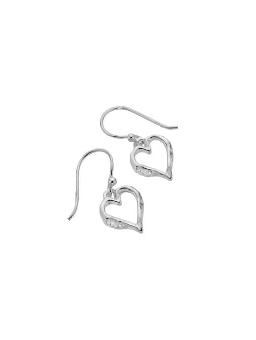 Sea Gems Sterling Silver Heart Outline Earrings