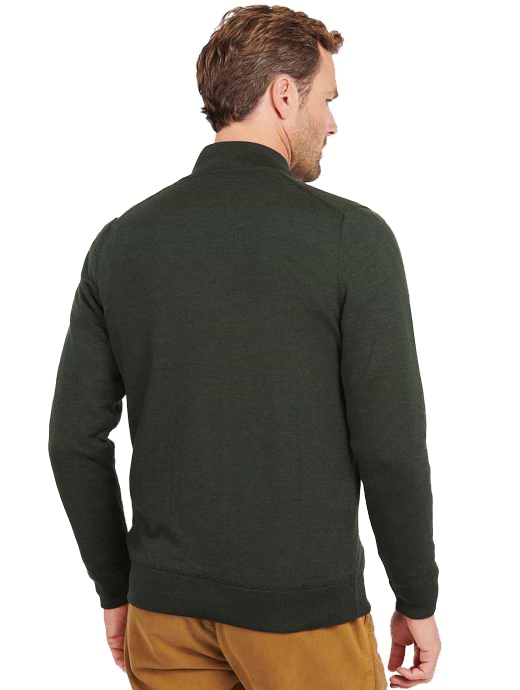 Barbour Gamlan Half Zip Jumper Olive Griggs