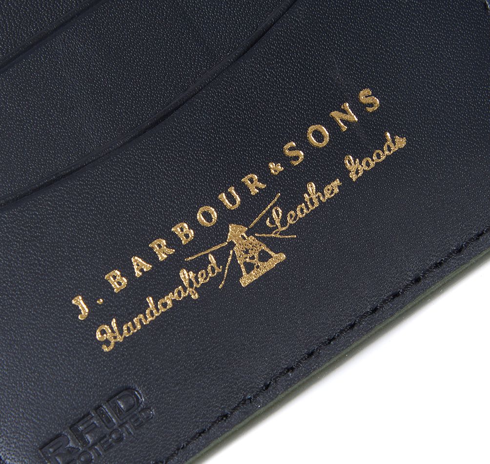 Barbour Grain Leather Billfold Wallet Black