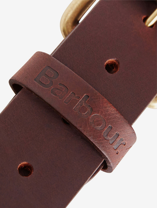 Barbour Matt Leather Belt Brown