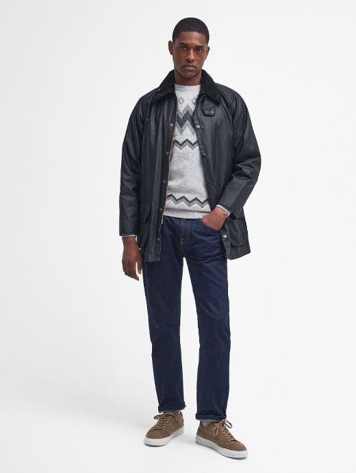 Barbour Beaufort Wax Jacket Black Griggs