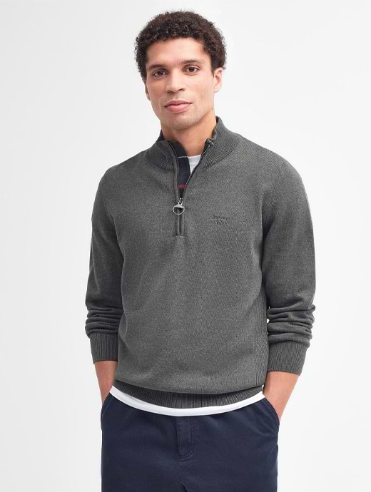 Barbour cotton half zip sales
