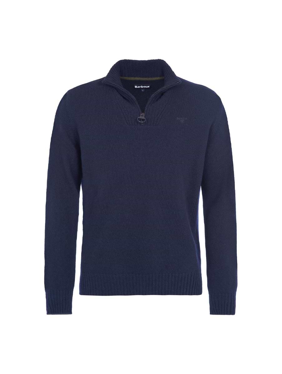 Barbour Essential Lambswool Half Zip Jumper Navy Griggs