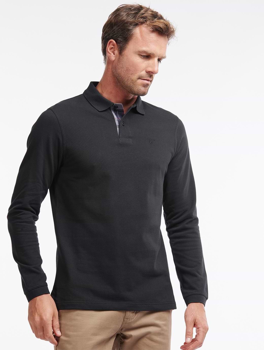 Barbour Men s Essential Long Sleeve Polo Shirt Black