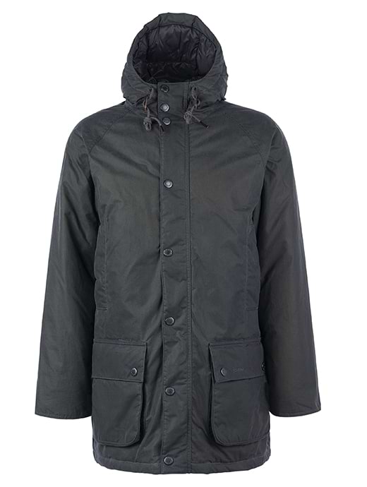 Barbour Men s Hooded Beaufort Wax Jacket Grey Black Slate
