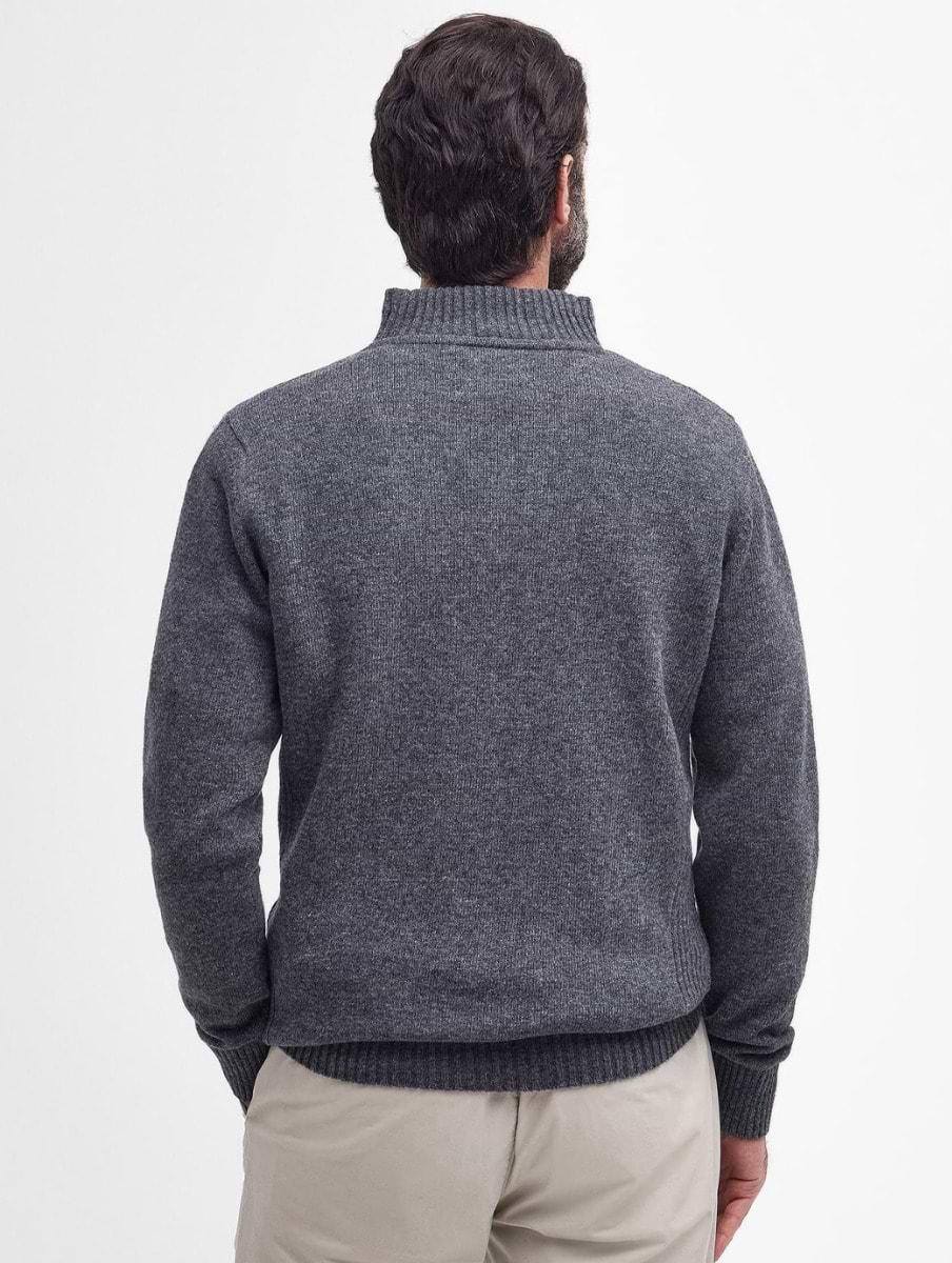 Barbour Men s Nelson Essential Half Zip Jumper Storm Grey