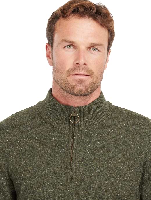 Barbour Men s Tisbury Half Zip Jumper Dark Seaweed