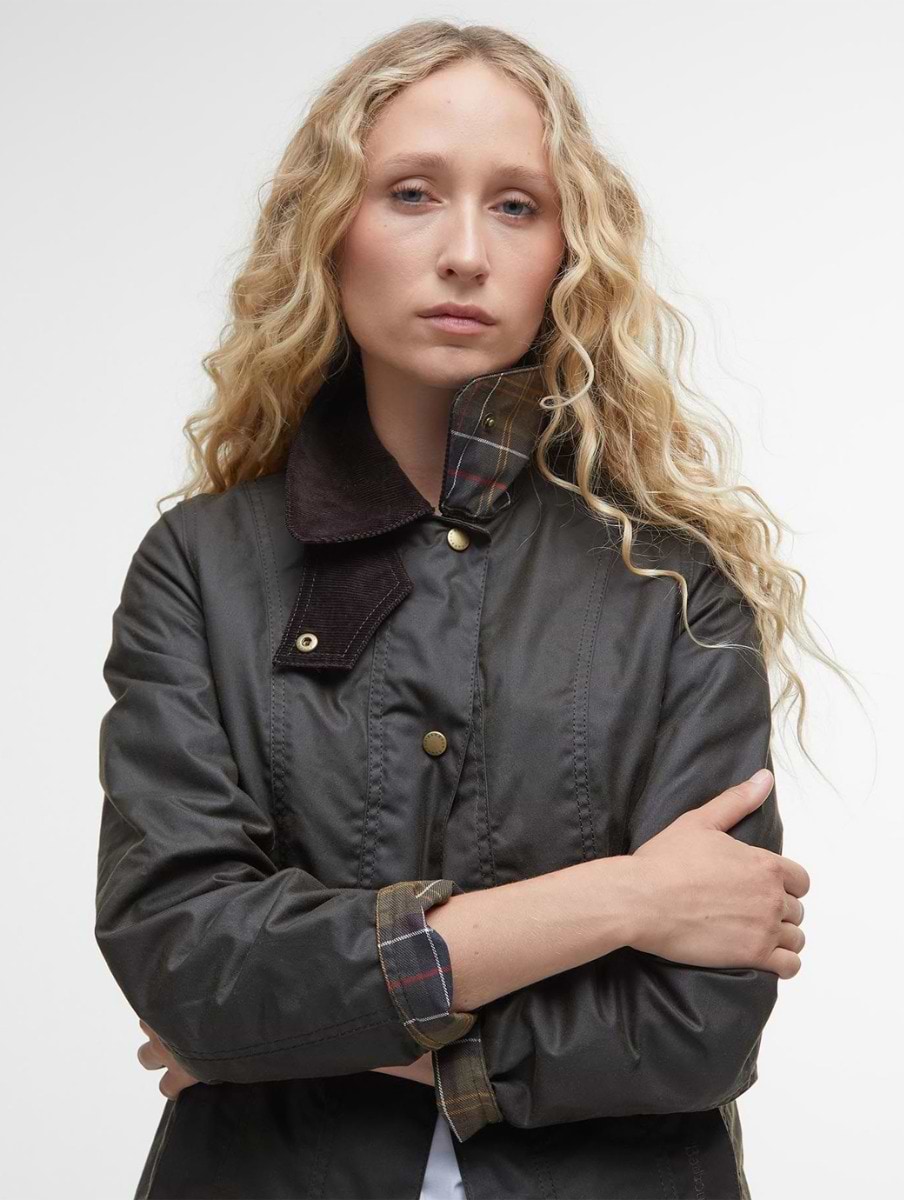 Barbour belsay jacket olive sale
