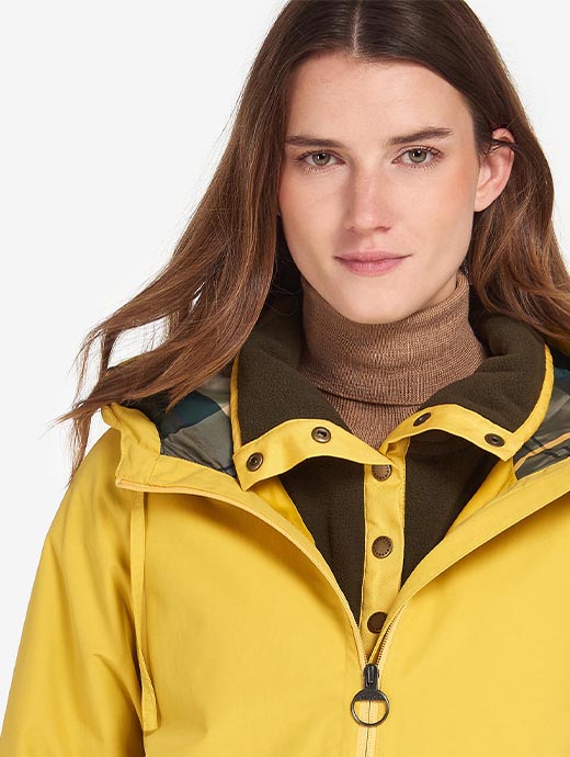 Barbour jacket yellow womens deals