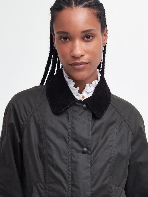 Barbour beadnell wax jacket olive sales