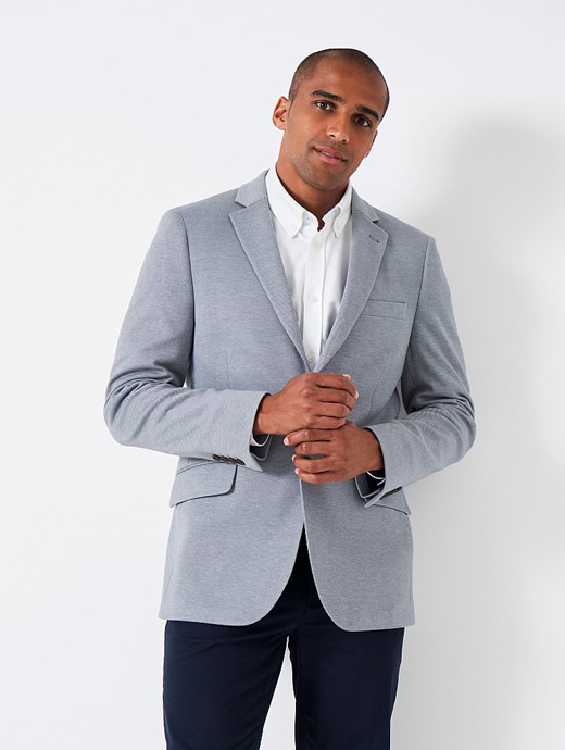 Crew Clothing Men s Birdseye Jersey Blazer Light Blue