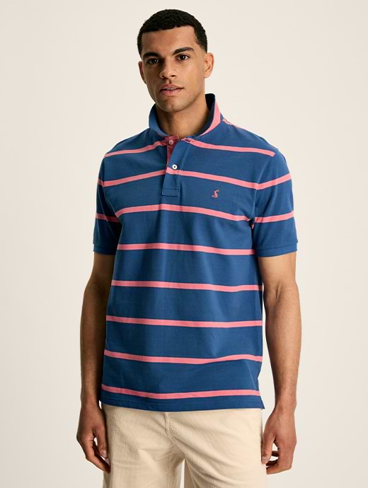 Joules Men s Filbert Polo Shirt Blue Pink Stripe
