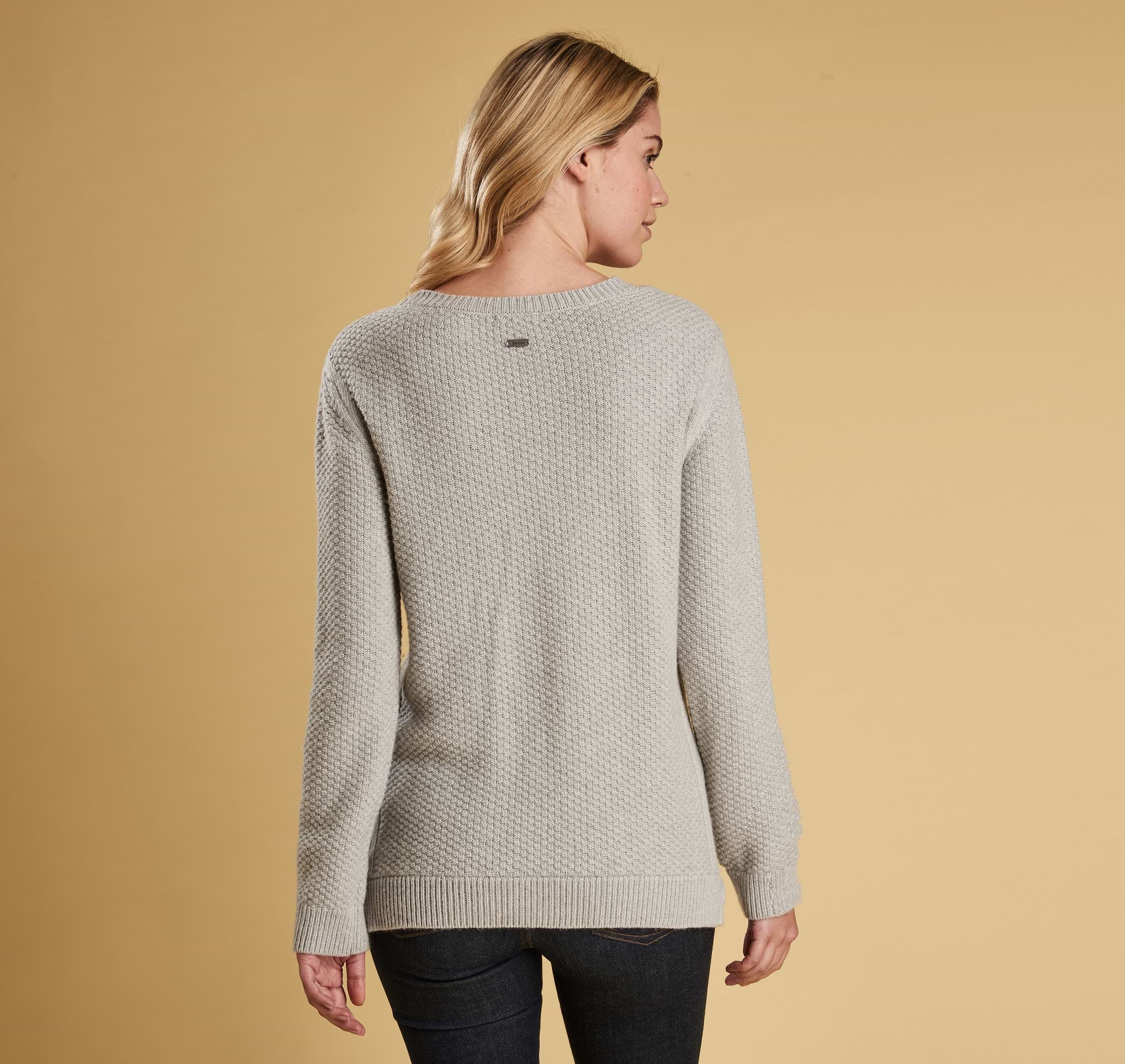 Barbour Leith Crew Neck Sweater Light Grey Griggs