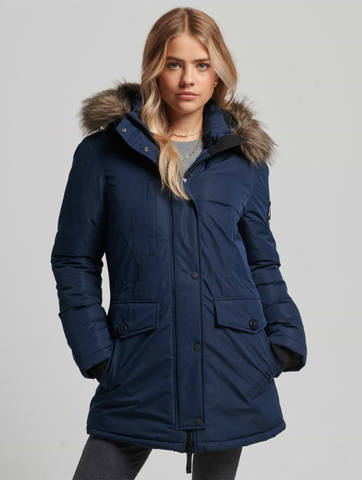 Superdry Women s Ashley Everest Parka Eclipse Navy