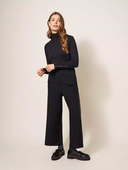 Black sparkle roll neck store